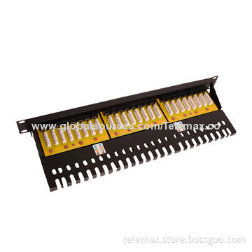1U 24-port Cat5e UTP Patch Panel, Krone IDC, Drawer Type